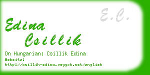 edina csillik business card